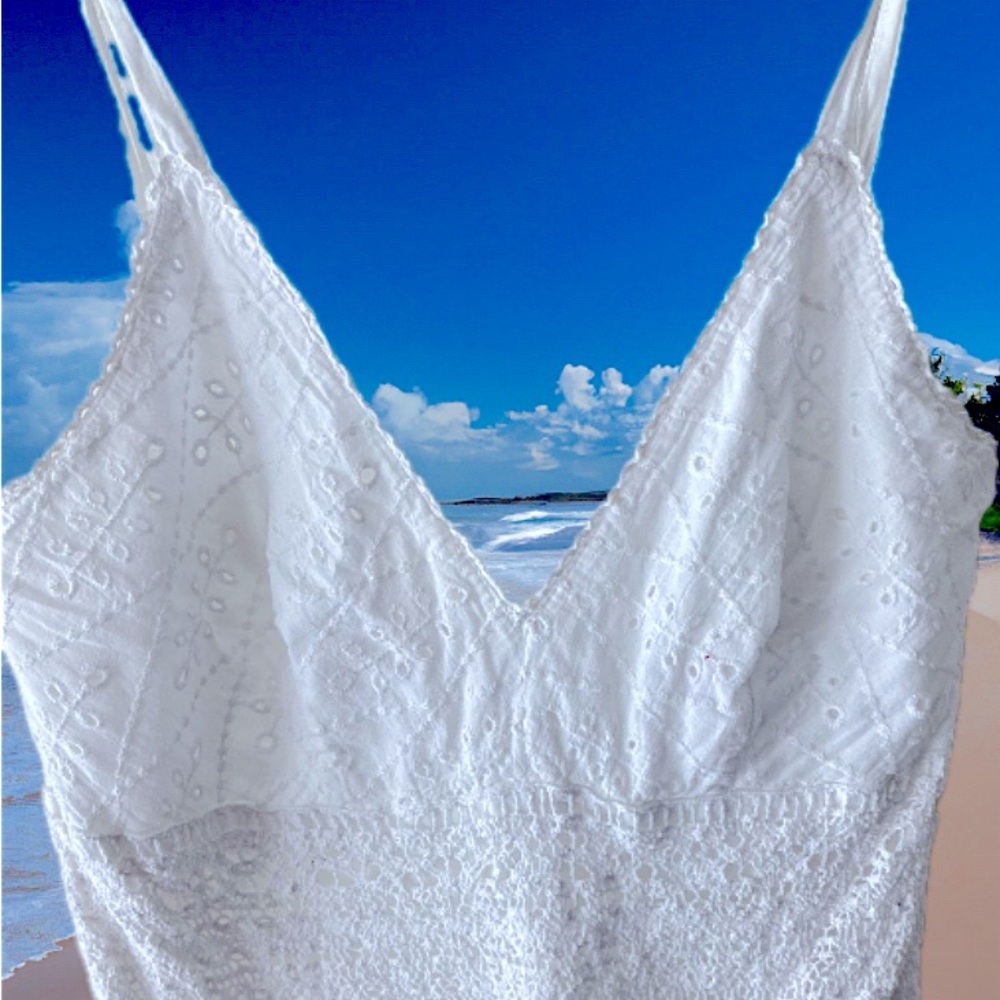 Magic White Maxi Dress with Lace Details - Picture 2 of 12